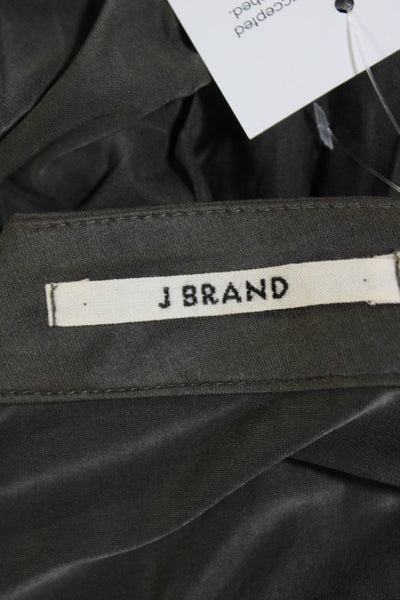 J Brand Womens Zippered Asymmetrical Knee Length Skirt Solid Gray Size 0