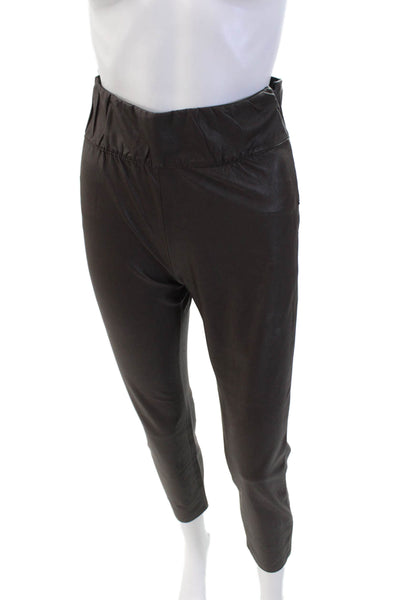 Brochu Walker Womens Stretch Zippered Mid-Rise Straight Pants Brown Size S