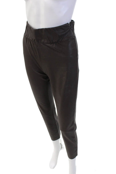 Brochu Walker Womens Stretch Zippered Mid-Rise Straight Pants Brown Size S
