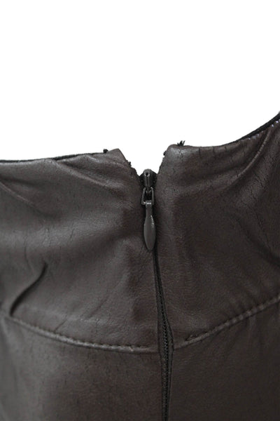 Brochu Walker Womens Stretch Zippered Mid-Rise Straight Pants Brown Size S