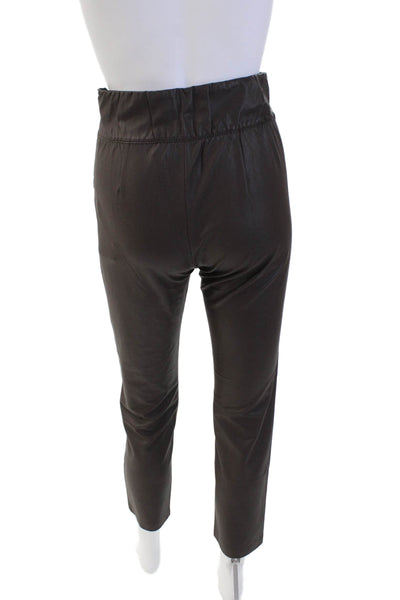 Brochu Walker Womens Stretch Zippered Mid-Rise Straight Pants Brown Size S