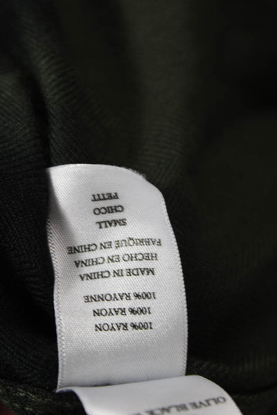 Rails Womens Button Front Long Sleeve Collared Waves Shirt Olive Black Small