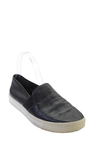 Vince Womens Leather Slip On Casual Sneakers Black Size 7.5