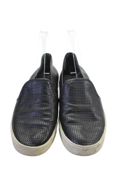 Vince Womens Leather Slip On Casual Sneakers Black Size 7.5