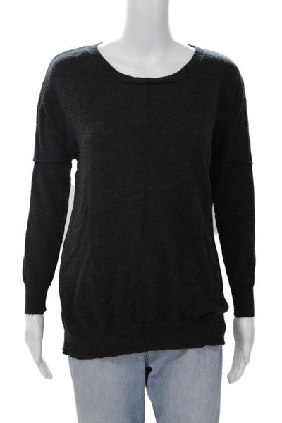525 America Womens Pullover Long Sleeve Scoop Neck Sweater Gray Wool Size XS/S
