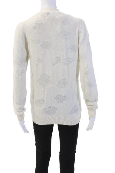 3.1 Phillip Lim Womens Wool Knit V-Neck Long Sleeve Cardigan White Size S