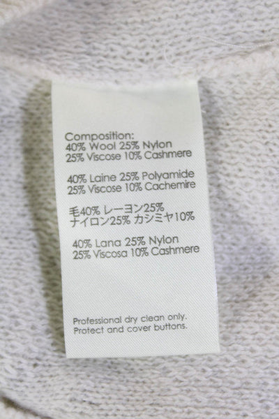 3.1 Phillip Lim Womens Wool Knit V-Neck Long Sleeve Cardigan White Size S