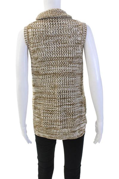 Derek Lam 10 Crosby Womens Cotton Knit Turtleneck Vest Sweater Brown Size XS