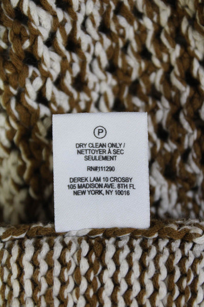 Derek Lam 10 Crosby Womens Cotton Knit Turtleneck Vest Sweater Brown Size XS