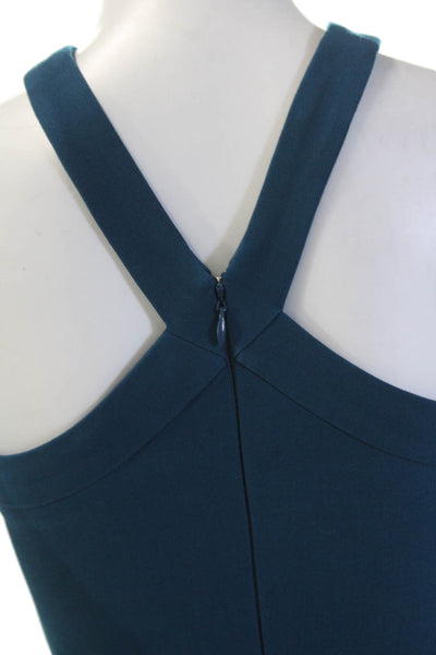 Likely Womens Halter Neck Criss Cross Strap Zip Back Skater Dress Blue Size 0