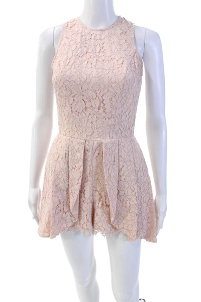 Karina Grimaldi Womens Cotton Blend Floral Print Sleeveless Romper Pink Size XS