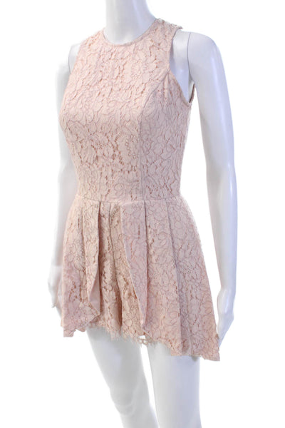 Karina Grimaldi Womens Cotton Blend Floral Print Sleeveless Romper Pink Size XS
