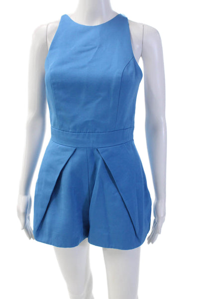 Camilla And Marc Womens Nuance Jumpsuit Cross Strap Azure Blue Size 2