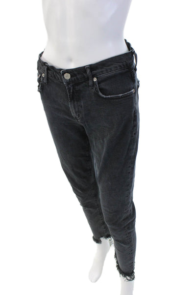 Agolde Womens Cotton Blend Mid-Rise Five Pocket Tapered Jeans Navy Size 26