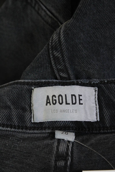 Agolde Womens Cotton Blend Mid-Rise Five Pocket Tapered Jeans Navy Size 26