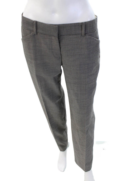 Theory Womens Wool Pinstriped Zip Fly Tailored Dress Pants Gray Size 4