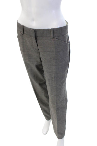 Theory Womens Wool Pinstriped Zip Fly Tailored Dress Pants Gray Size 4