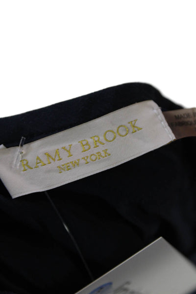 Ramy Brook Womens Long Sleeve Round Neck Cinched Drop Waist Dress Blue Size XS
