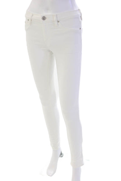 Hudson Womens Cotton Zip Button Skinny Leg Light Wash Jeans White Size EUR 24