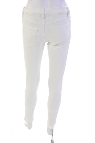 Hudson Womens Cotton Zip Button Skinny Leg Light Wash Jeans White Size EUR 24