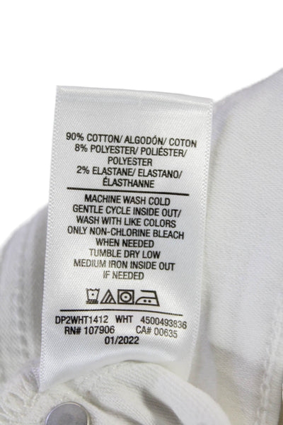 Hudson Womens Cotton Zip Button Skinny Leg Light Wash Jeans White Size EUR 24
