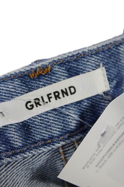 Grlfrnd Womens Cotton Button Distressed Denim Shorts Blue Size EUR 24