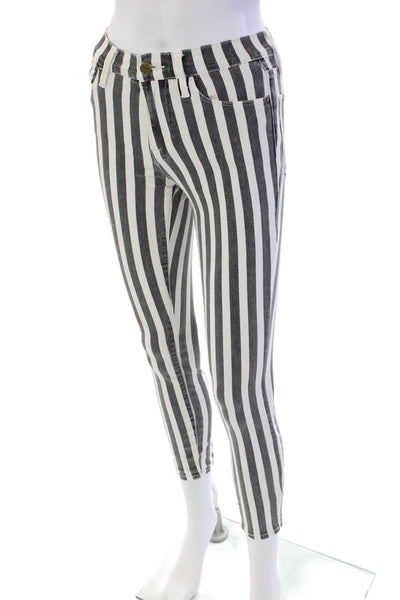 Theory Womens Wool Pinstriped Zip Fly Tailored Dress Pants Gray Size 4
