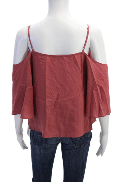 Bailey 44 Womens Silk Off The Shoulder Blouse Dust Rose Pink Size Extra Small
