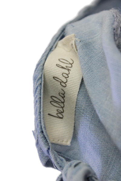 Bella Dahl Womens Chambray Beaded Sleeveless Tank Top Blue Size Extra Small