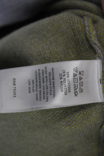 Cynthia Rowley Womens Geometric Pattern Turtleneck Pullover Sweater Gray Size XS