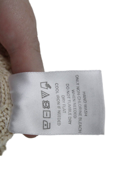 Tularosa Womens Long Sleeve Mock Neck Knit Sweater White Cotton Size Extra Small
