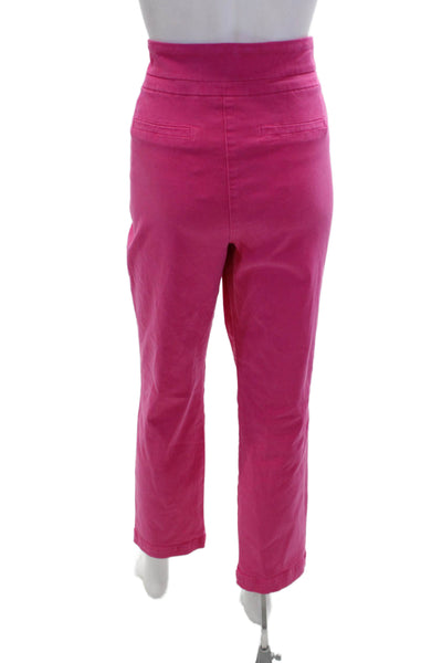 Renuar Women's Flat Front Pull-On Straight Leg Casual Pants Pink Size 12