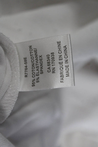 Renuar Women's Short Sleeves Quarter Zip Basic Polo Shirt White Size XL