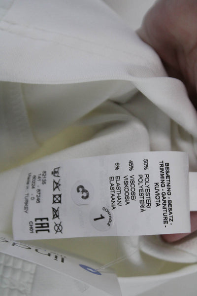 I' Cona Womens Long Sleeves Full Zip Studs Pockets Basic Jacket White Size 44