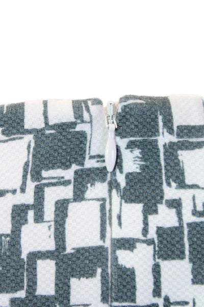 Peserico Womens Textured Sleeveless Round Neck Colorblock Dress White Size 10