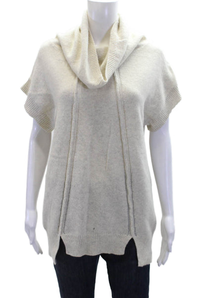 Rebecca Taylor Womens Short Sleeve Tube Neck Wool Knit Top Gray Size Extra Small