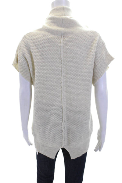 Rebecca Taylor Womens Short Sleeve Tube Neck Wool Knit Top Gray Size Extra Small