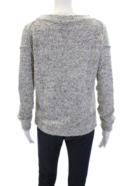 Brochu Walker Womens Scoop Neck Double Side Zip Sweater Gray Size Extra Small
