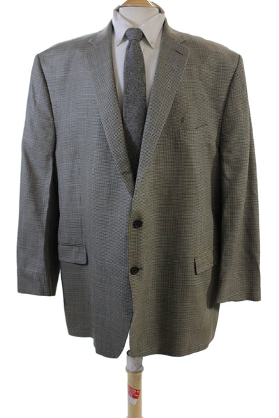 Lauren Ralph Lauren Mens Houndstooth Print Buttoned Blazer Beige Size 50