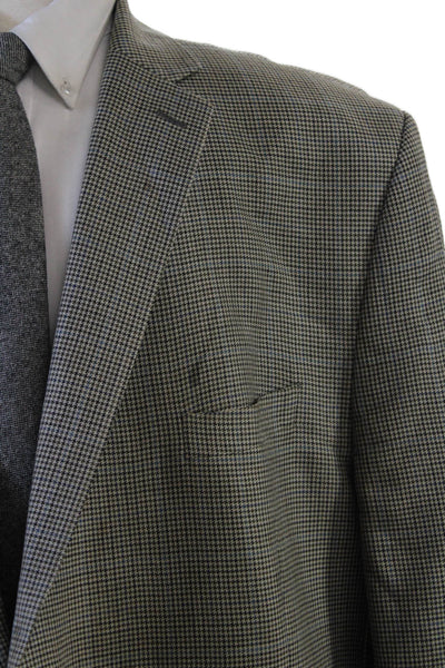 Lauren Ralph Lauren Mens Houndstooth Print Buttoned Blazer Beige Size 50