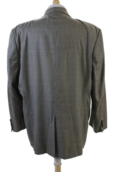 Lauren Ralph Lauren Mens Houndstooth Print Buttoned Blazer Beige Size 50