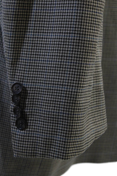 Lauren Ralph Lauren Mens Houndstooth Print Buttoned Blazer Beige Size 50