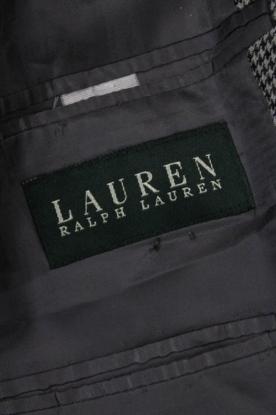 Lauren Ralph Lauren Mens Houndstooth Print Buttoned Blazer Beige Size 50
