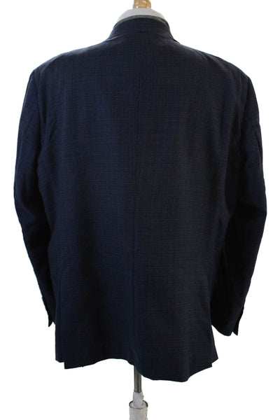 Hart Schaffner Marx Mens Vented Long Sleeve Buttoned Blazer Blue Size 50