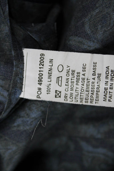 Lauren Ralph Lauren Mens Linen Notched Collar Buttoned Blazer Blue Size 50