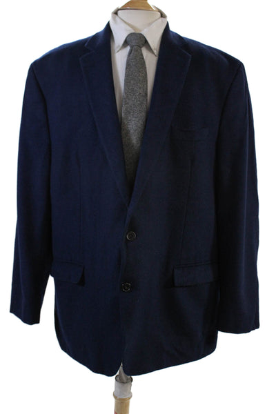 Lauren Ralph Lauren Wool Notched Collard Two-Buttoned Blazer Blue Size 50
