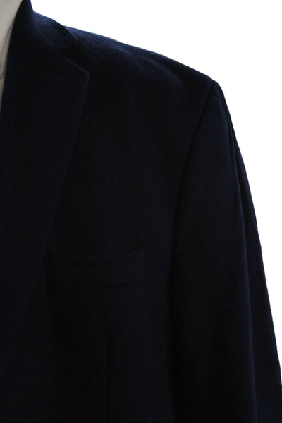 Lauren Ralph Lauren Wool Notched Collard Two-Buttoned Blazer Blue Size 50