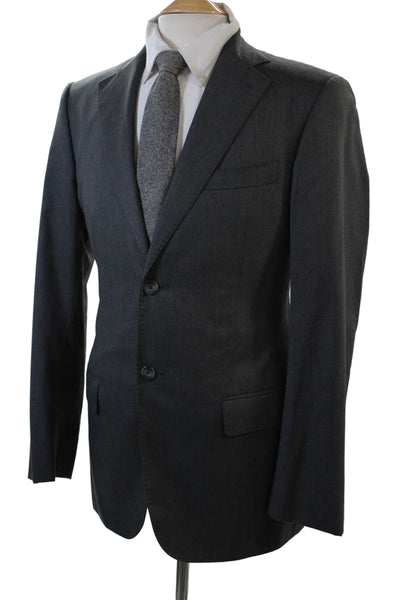 J. Hilburn Mens Wool Two-Buttoned Collared Tailored Fit Blazer Gray Size 37