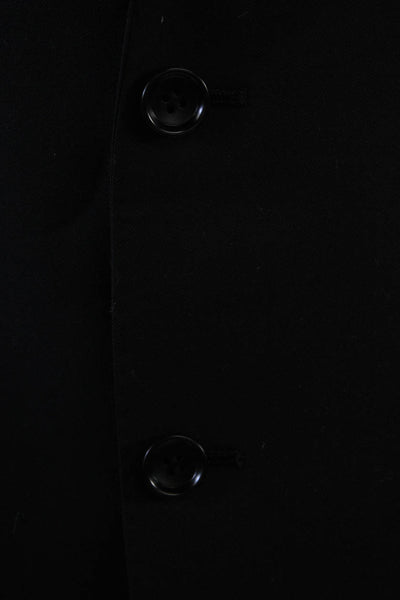Mantoni Mens Wool Long Sleeve Two-Buttoned Collared Blazer Black Size 42