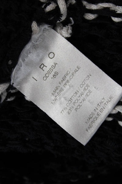 IRO Womens Cotton Long Sleeve Striped Knit Sweater Black Size XS